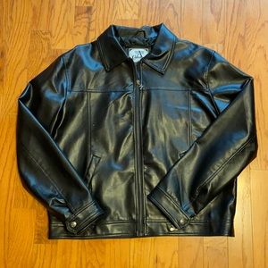 Black leather jacket Armani